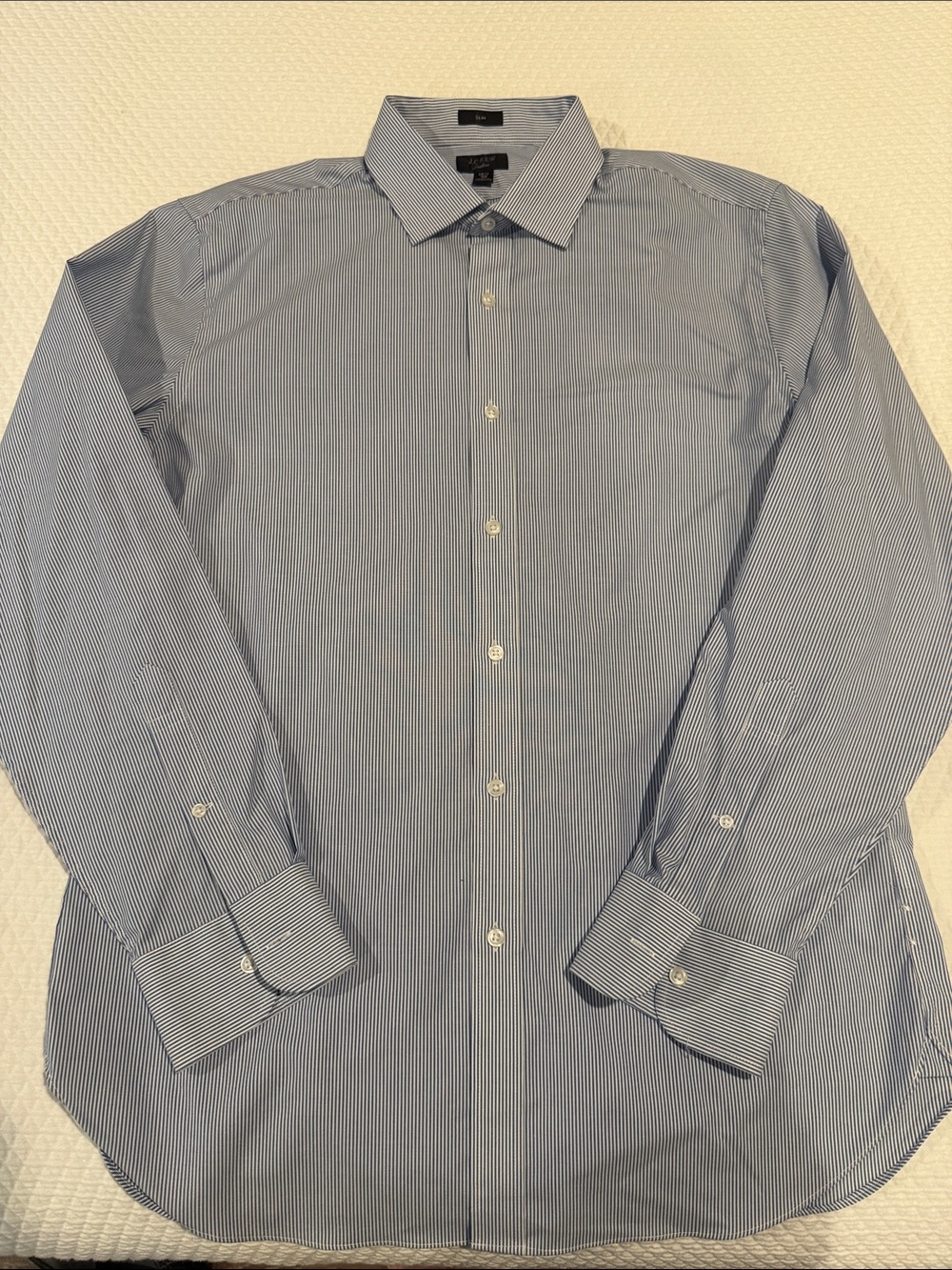 J. Crew Ludlow Light Blue Pinstripe Dress Shirt 16 1/2/35